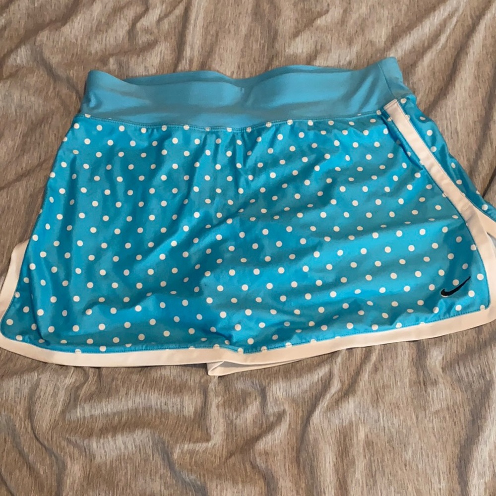 Nike blue polka dot tennis skirt